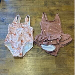 Baby Girl 24m/2T Swimsuit Lot - Pusblu ruffle & Tropical Print Bopop NWT